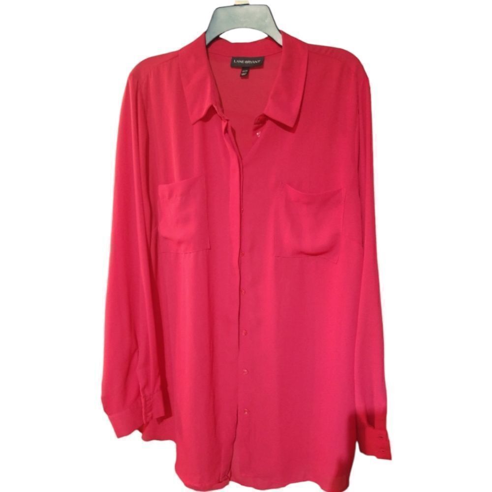 Lane Bryant Button Down Red Blouse Size 22/24 (3X)